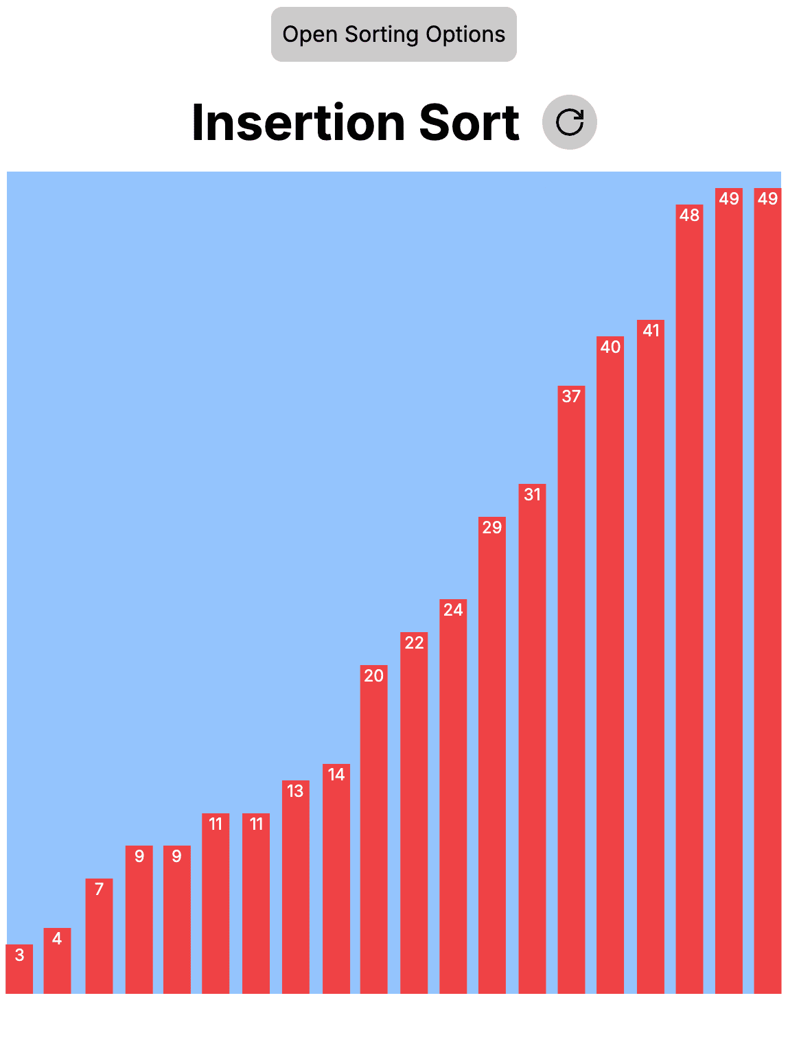 Sorting Visualiser